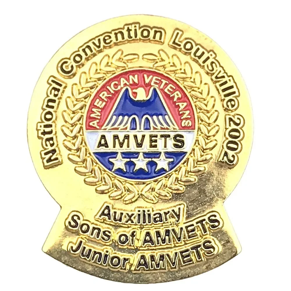 AMVETS National Convention Louisville 2002 Pin Gold Tone